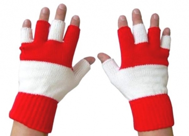 Fan - Handschuhe rot-weiss